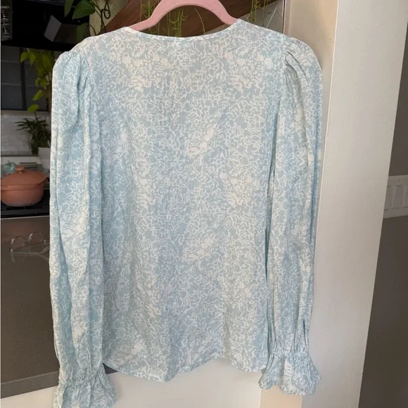 Melrose and Market Pastel Blue Floral Blouse NWT - Picture 2 of 8